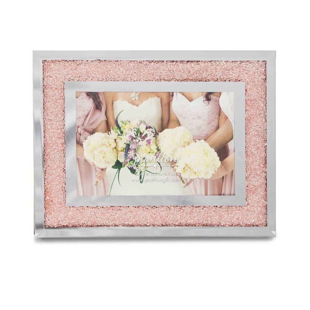 Pavilion Gift Co Glorious Occasions Crystal Wedding Picture Frames x 2 in Pink